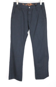 RICHMOND Denim Men Trousers 32 Navy Zip-Fly Pocketed Chino Styled Pure Cotton