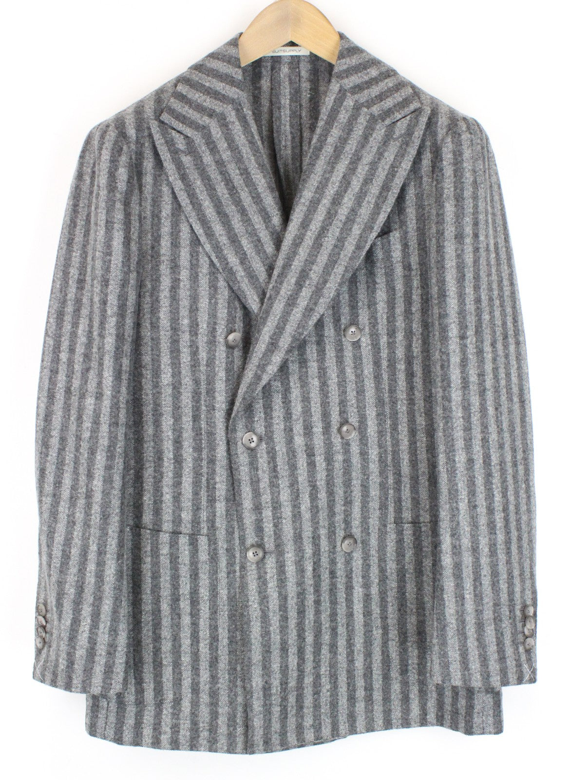 SUITSUPPLY Havana Double Breasted Men Suit UK38R Alpaca Wool Striped 2 Piece