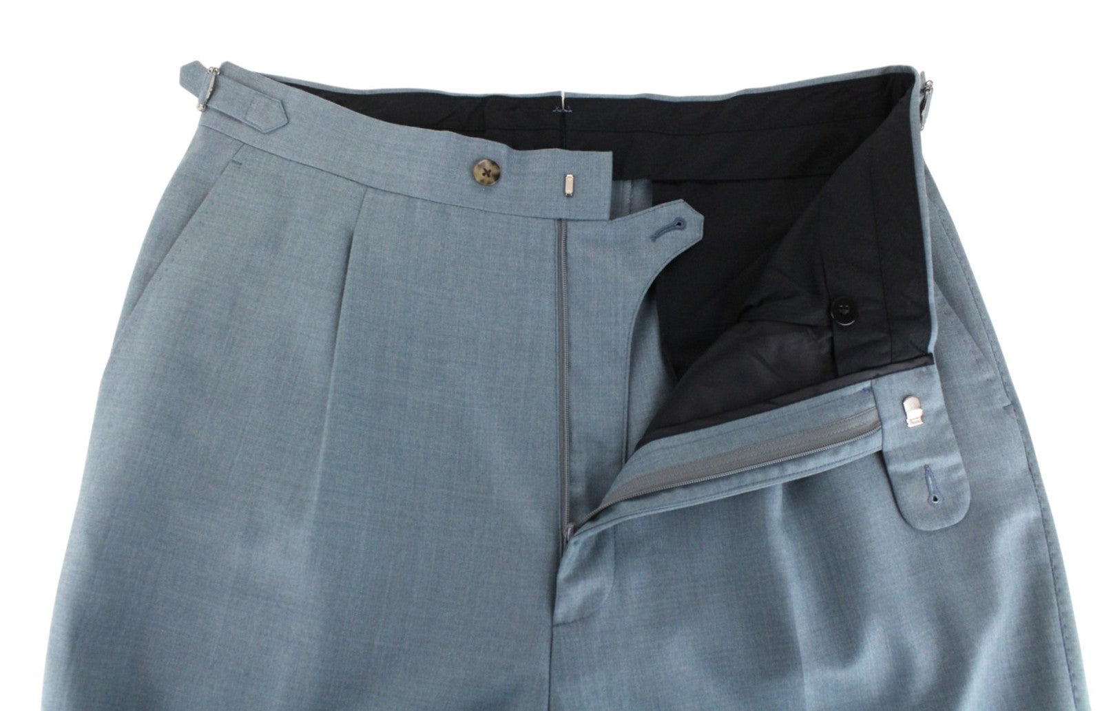 SUITSUPPLY Havana Jetted Men Suit UK38R Blue Pure Wool 2 Piece Slim Cut Lined
