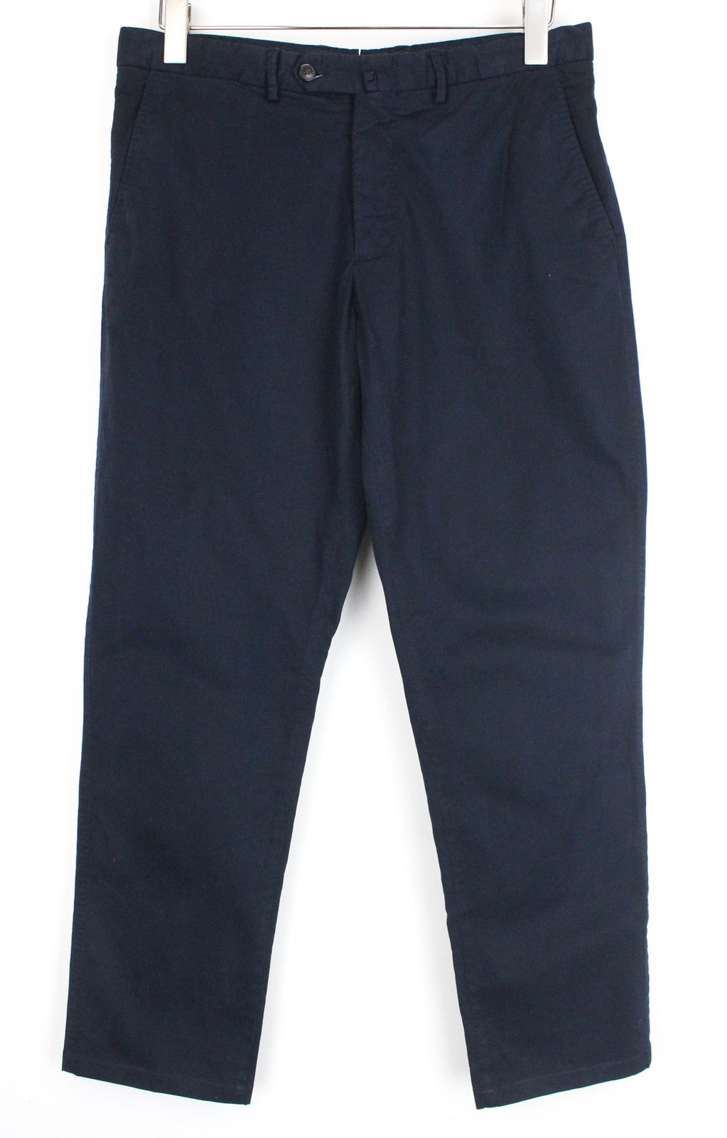 SUITSUPPLY Porto Novo Men Trousers UK32R Cotton Blend Stretch Dark Blue Lined