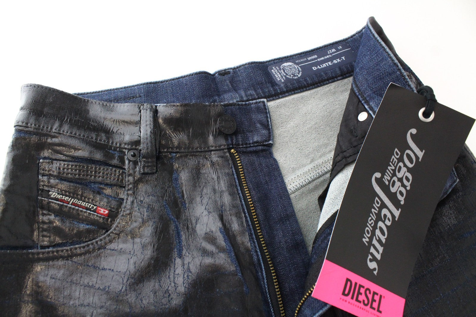 DIESEL D-Luite-SX-T 0094R Women Jeans W27 Sweat Jogg Animal Print Flared Coated