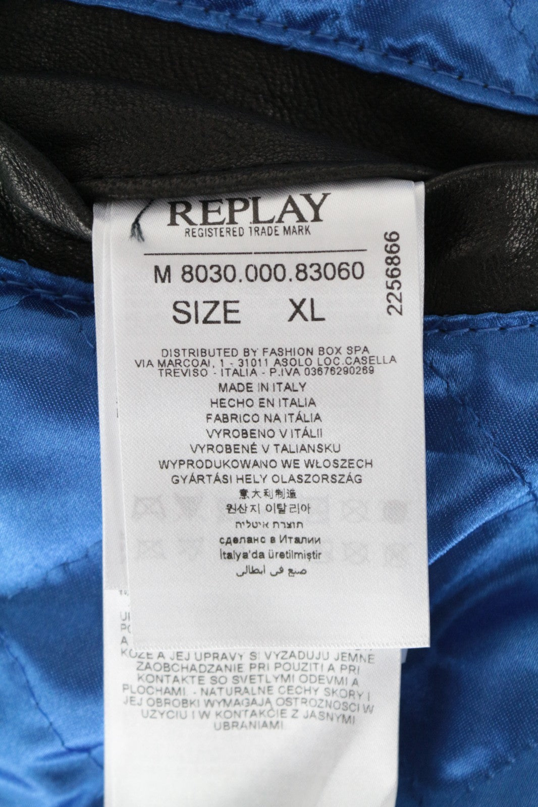 REPLAY Men Jacket XL Biker Black Lined Belted Collared Pure Lambskin RRP499