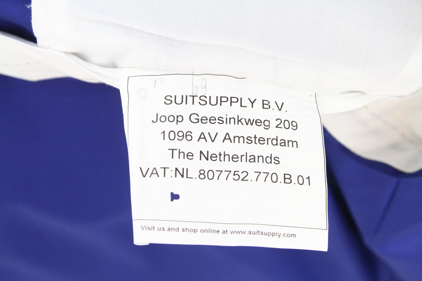 SUITSUPPLY Lazio Men Trousers UK44S Bright Blue Formal Pleated Pure Wool