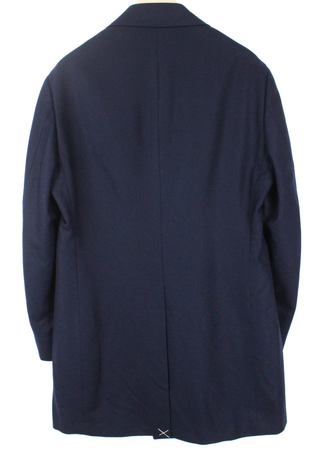 SUITSUPPLY Vicenza Men Coat UK44S Mid-Length Lined Flannel Pure Wool Navy
