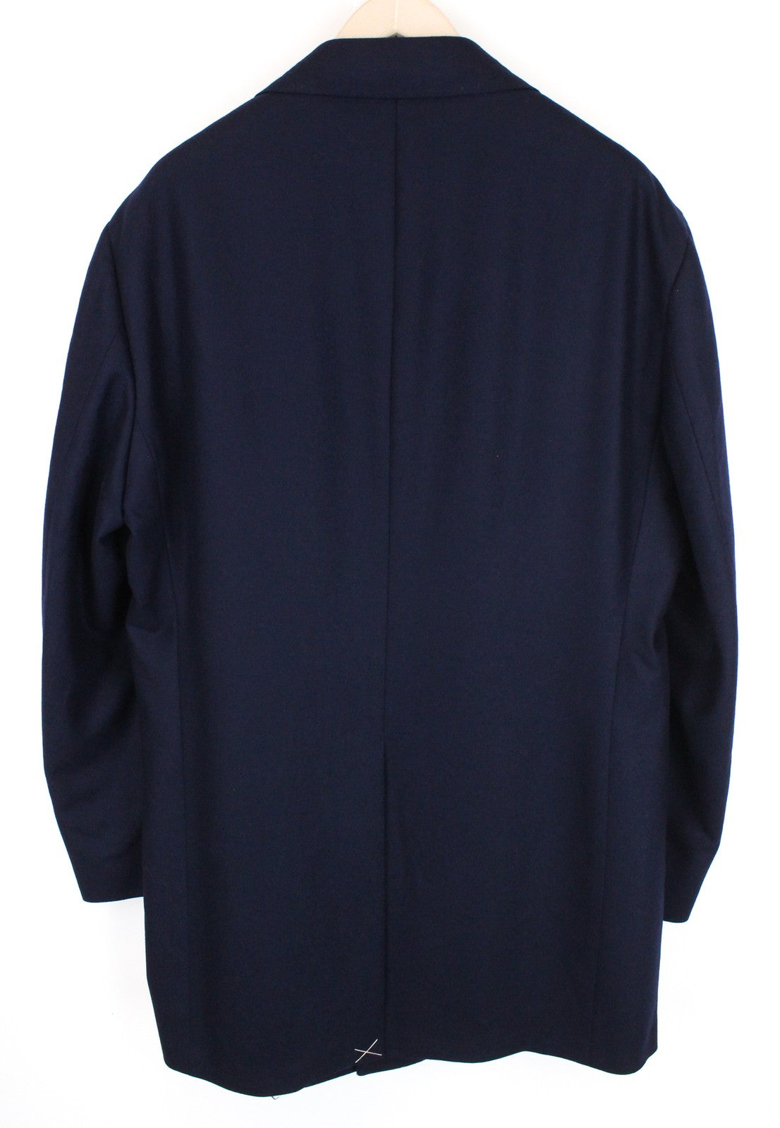 SUITSUPPLY Vicenza Men Coat UK52R Pure Wool Mid-Length Lined Flannel Dark Blue