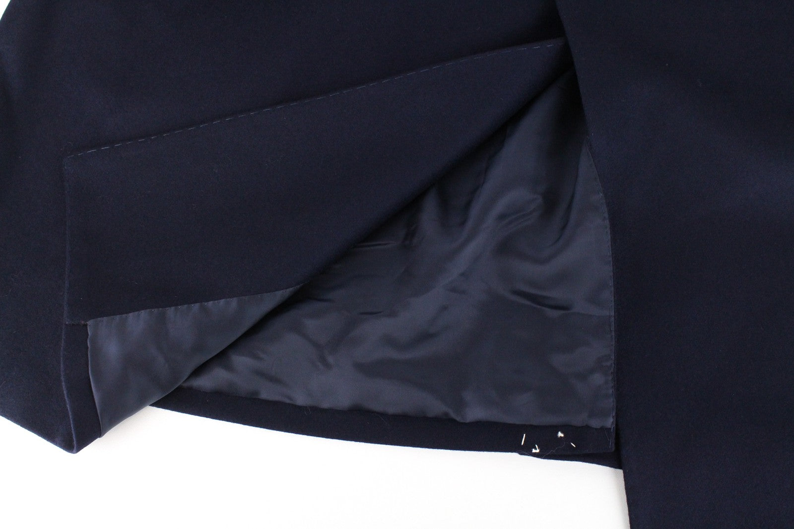 SUITSUPPLY Vicenza Men Coat UK52R Pure Wool Mid-Length Lined Flannel Dark Blue
