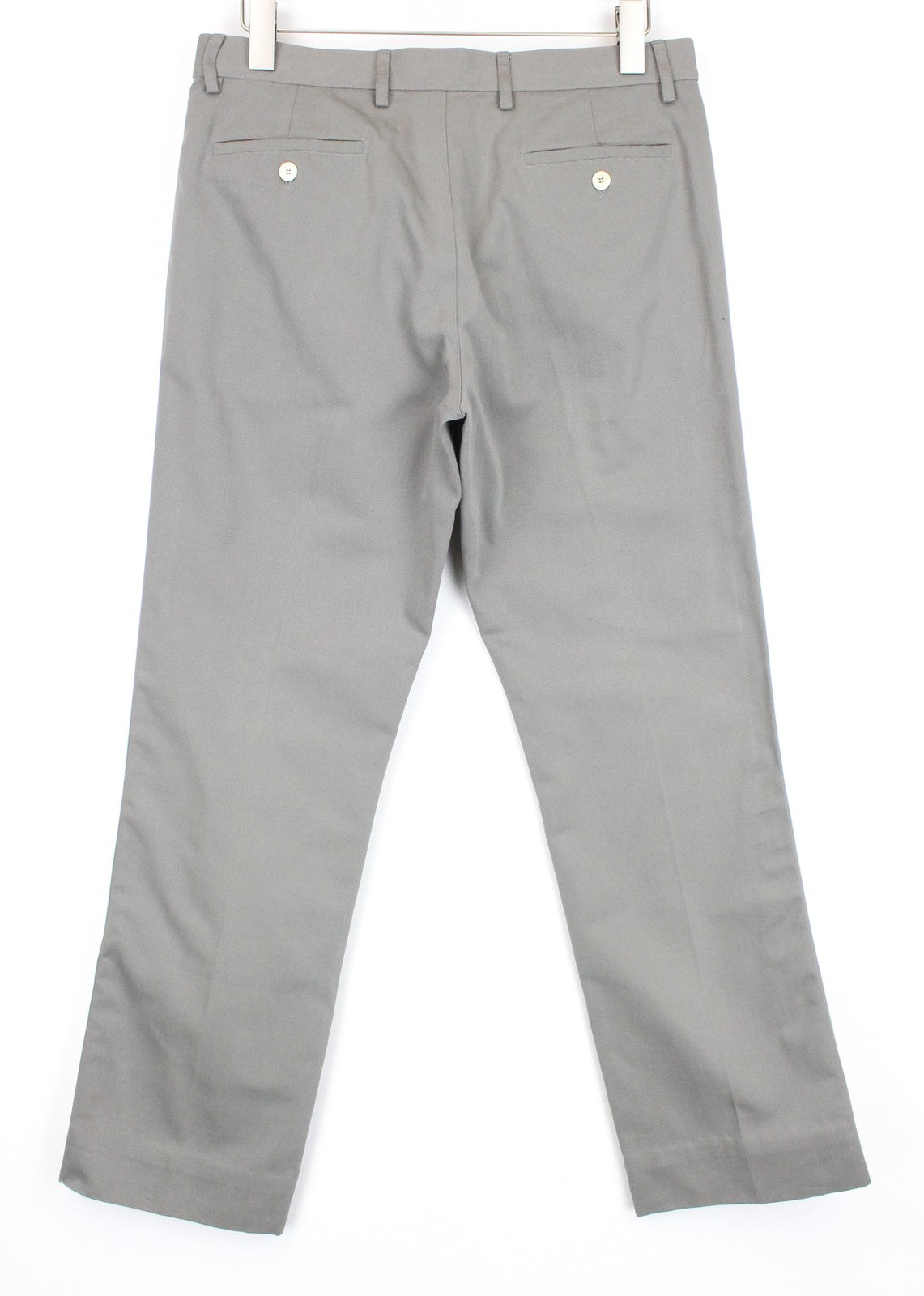 JOHN RICHMOND  Men Trousers 48 Pure Cotton Grey Side Lines Pleated Front