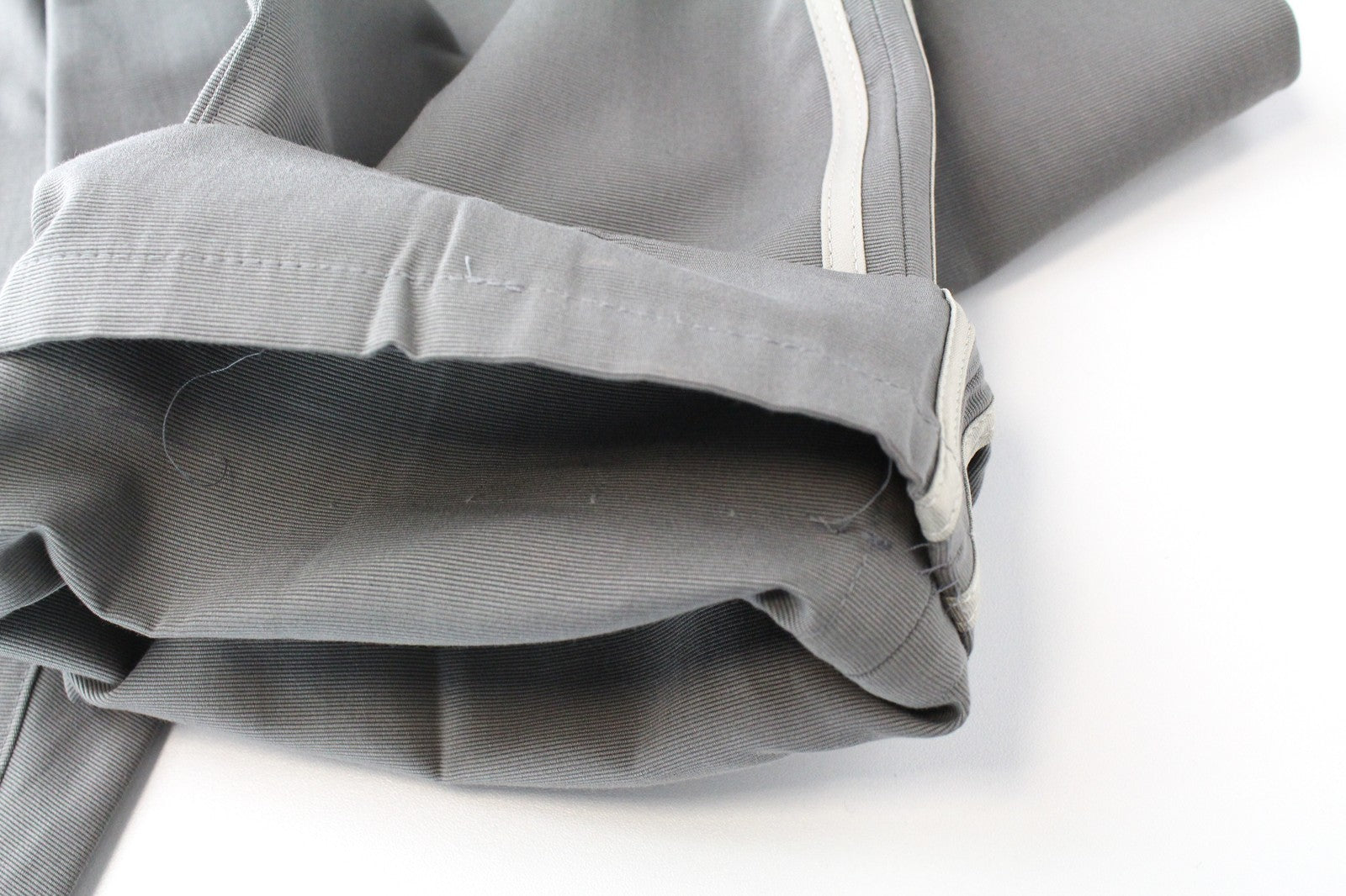 JOHN RICHMOND  Men Trousers 48 Pure Cotton Grey Side Lines Pleated Front