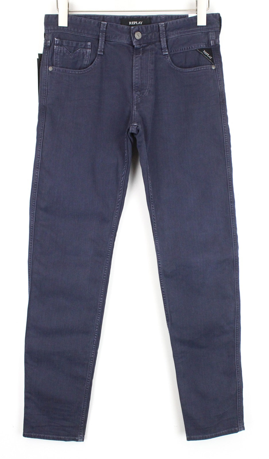 REPLAY Anbass Men Jeans W29/L30 Slim Cotton Stretch Blue Casual 5-Pocket