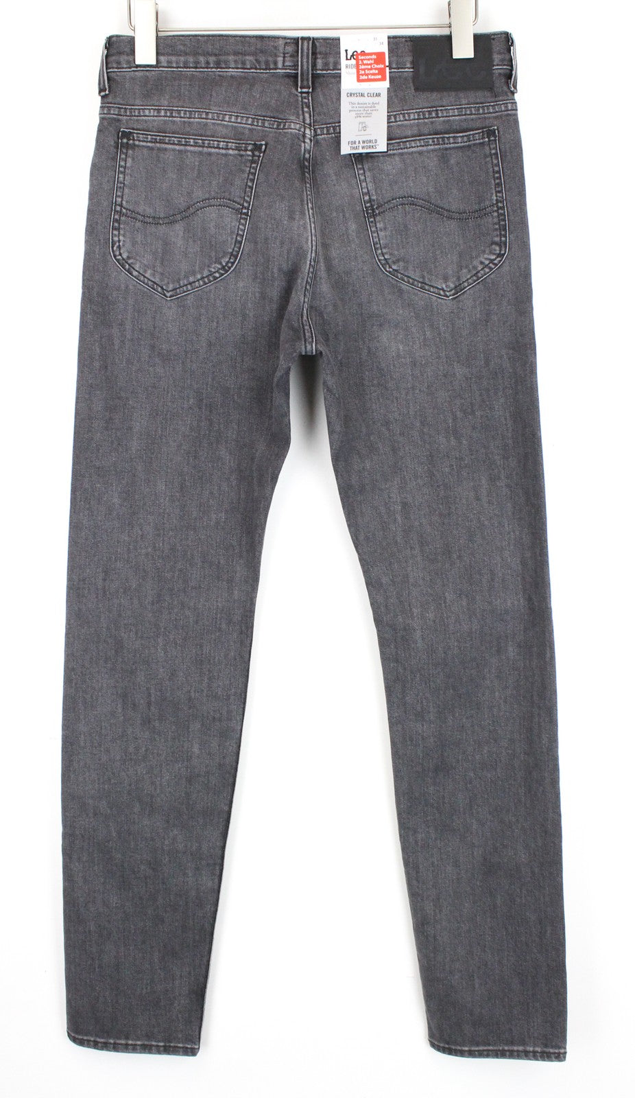 LEE Rider Men Jeans W31/L34 Slim Fit Wash Cotton Stretch Grey Denim Casual