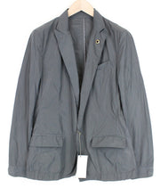 RICHMOND Men Blazer 48 Grey Single-Breasted Unlined Peak Collared Casual