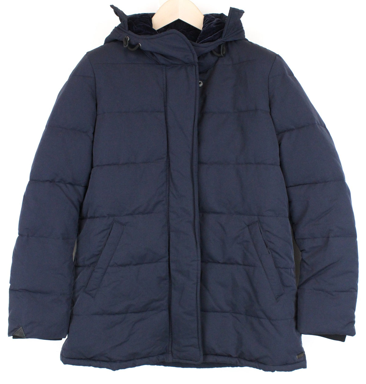 Blaue Polyesterjacke
