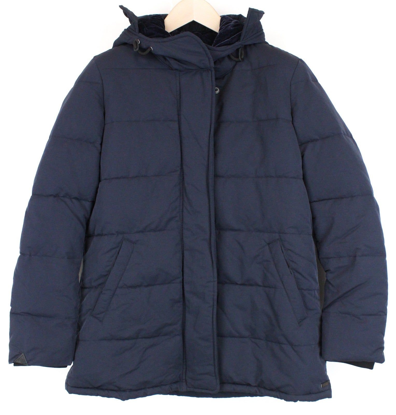 MAISON SCOTCH Women Jacket S Blue Lined Padded Hooded Single-Breasted Casual