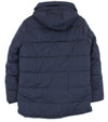 Blaue Polyesterjacke