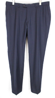 SUITSUPPLY Men Trousers UK42S Classic Pleated Front Navy Pure Wool Lined