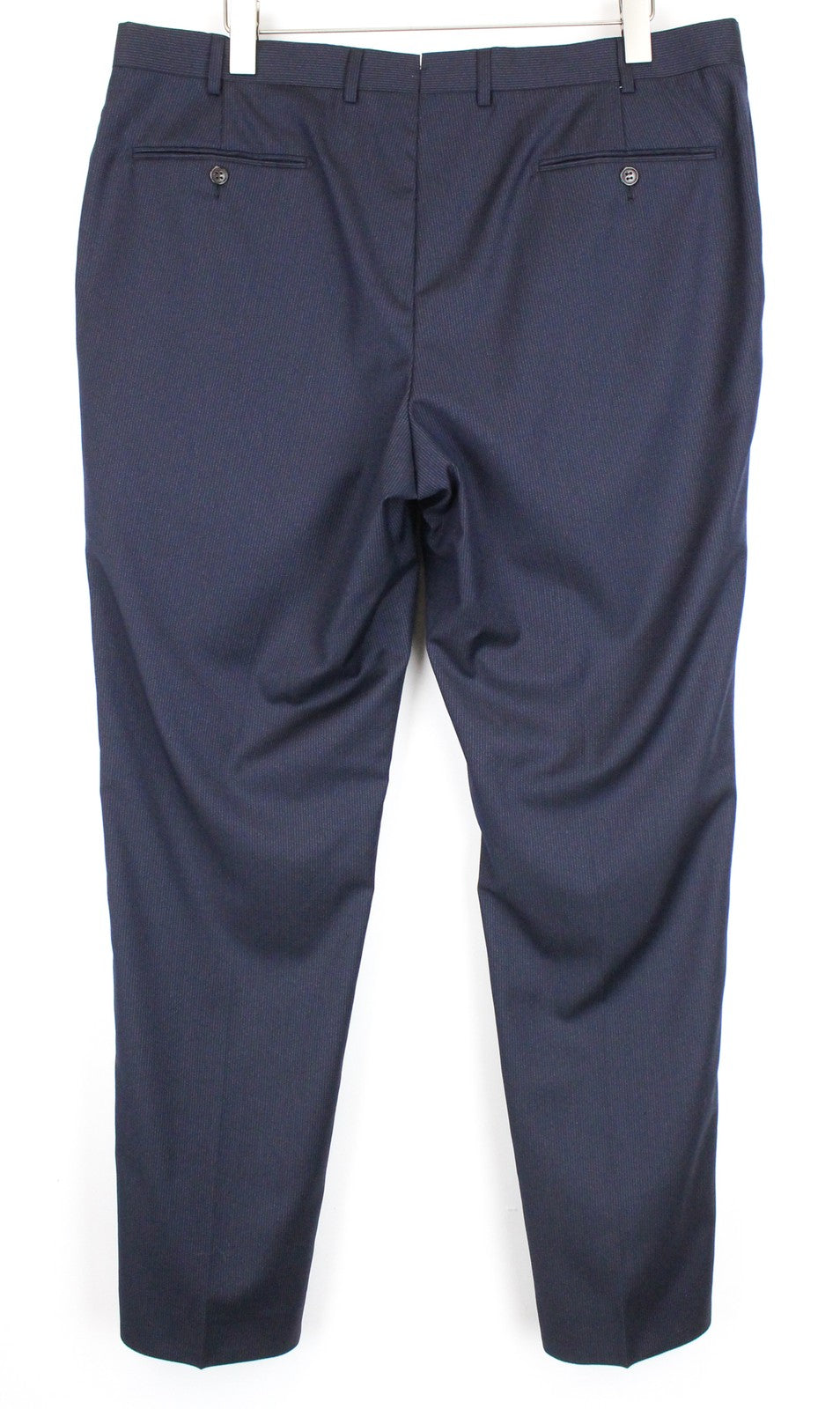 SUITSUPPLY Men Trousers UK42S Classic Pleated Front Navy Pure Wool Lined