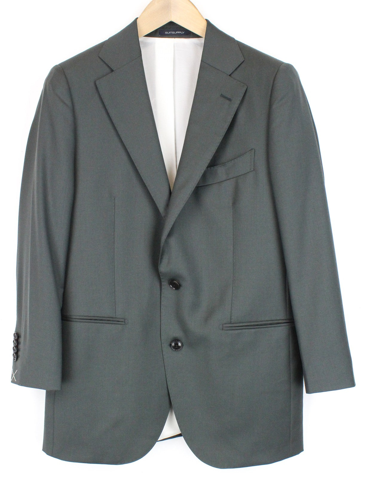 SUITSUPPLY La Spalla Men Suit UK38S Green Pure Wool Single-Breasted 2 Piece