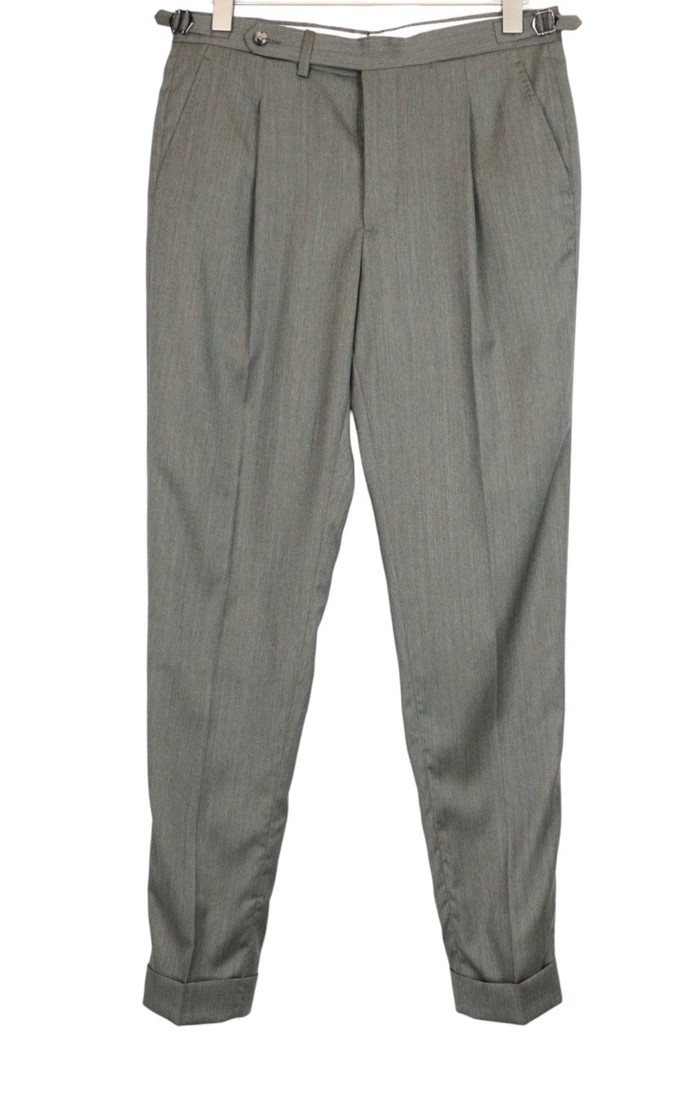 SUITSUPPLY Havana Patch Men Suit UK38R Green Slim Wool Silk Pleated 2 Piece