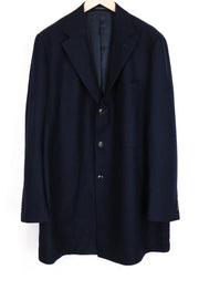 SUITSUPPLY Vicenza Men Coat UK52S Navy Pure Wool Single-Breasted Lined Classic