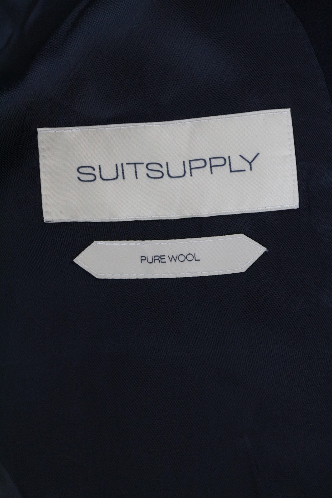 SUITSUPPLY Vicenza Men Coat UK52S Navy Pure Wool Single-Breasted Lined Classic