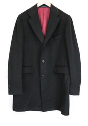 SUITSUPPLY Vicenza Men Coat UK48R Black Pure Wool Single-Breasted Lined