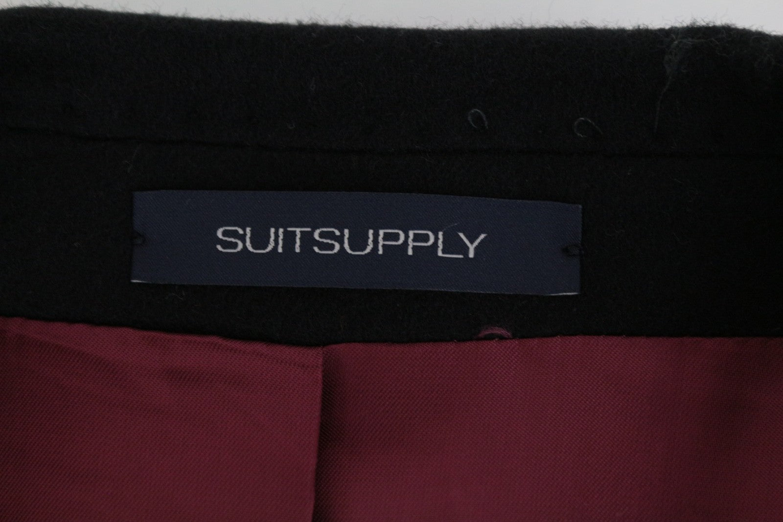 SUITSUPPLY Vicenza Men Coat UK48R Black Pure Wool Single-Breasted Lined