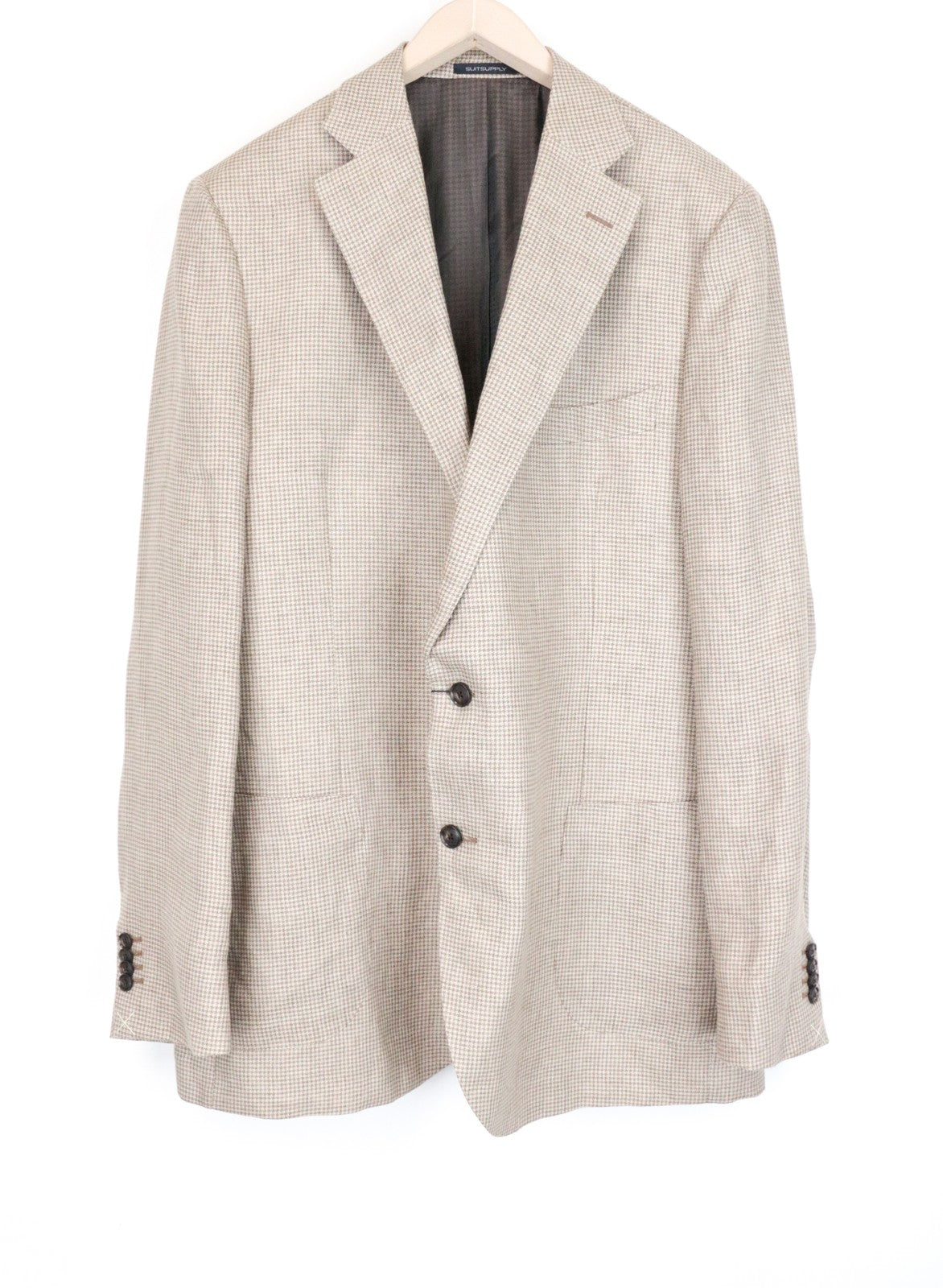 SUITSUPPLY La Spalla Men Blazer UK52L Linen Patterned Brown Single-Breasted