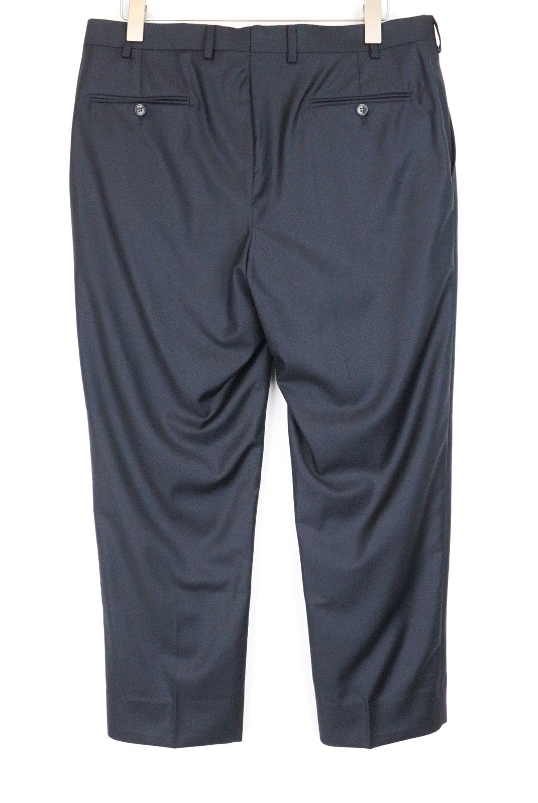 SUITSUPPLY Men Trousers UK42R Dark Navy Pure Wool Pleated Front Classic