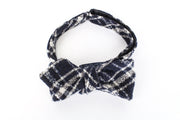 SUITSUPPLY Men Bowtie OS Blue Pre-Tied Checked Pattern Wool Blend Classic