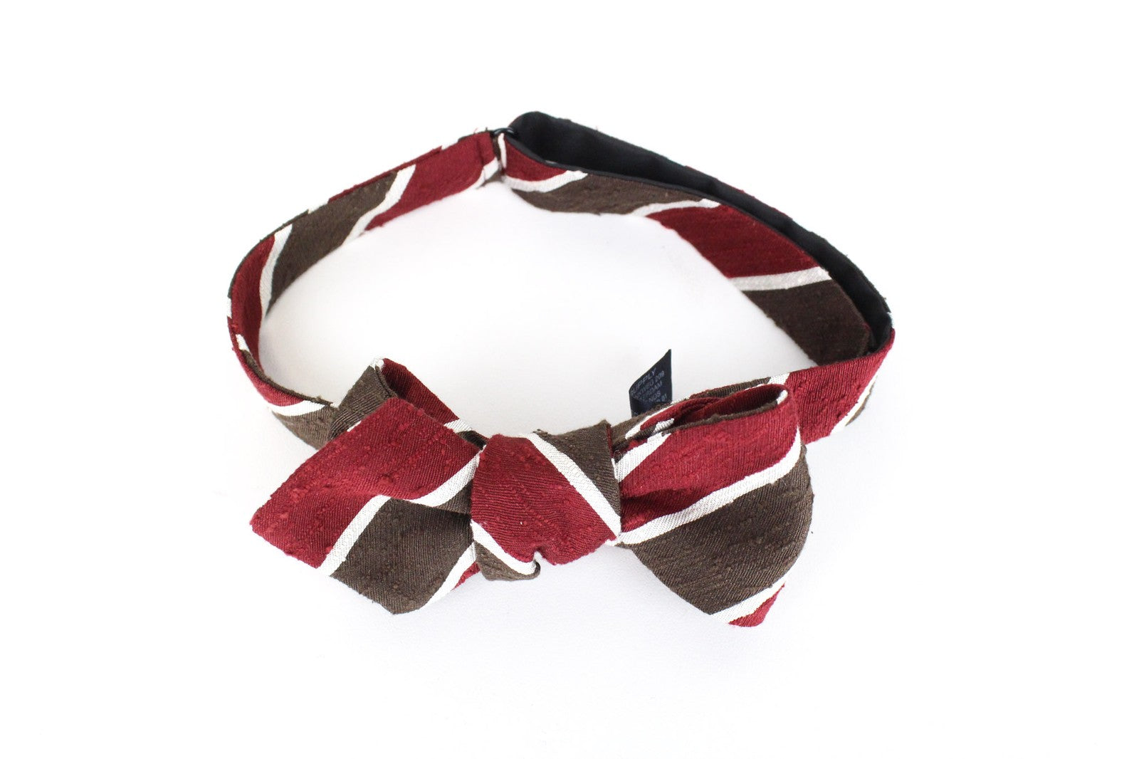 SUITSUPPLY Men Bowtie OS Red Brown Pure Silk Patterned Pre-Tied Formal