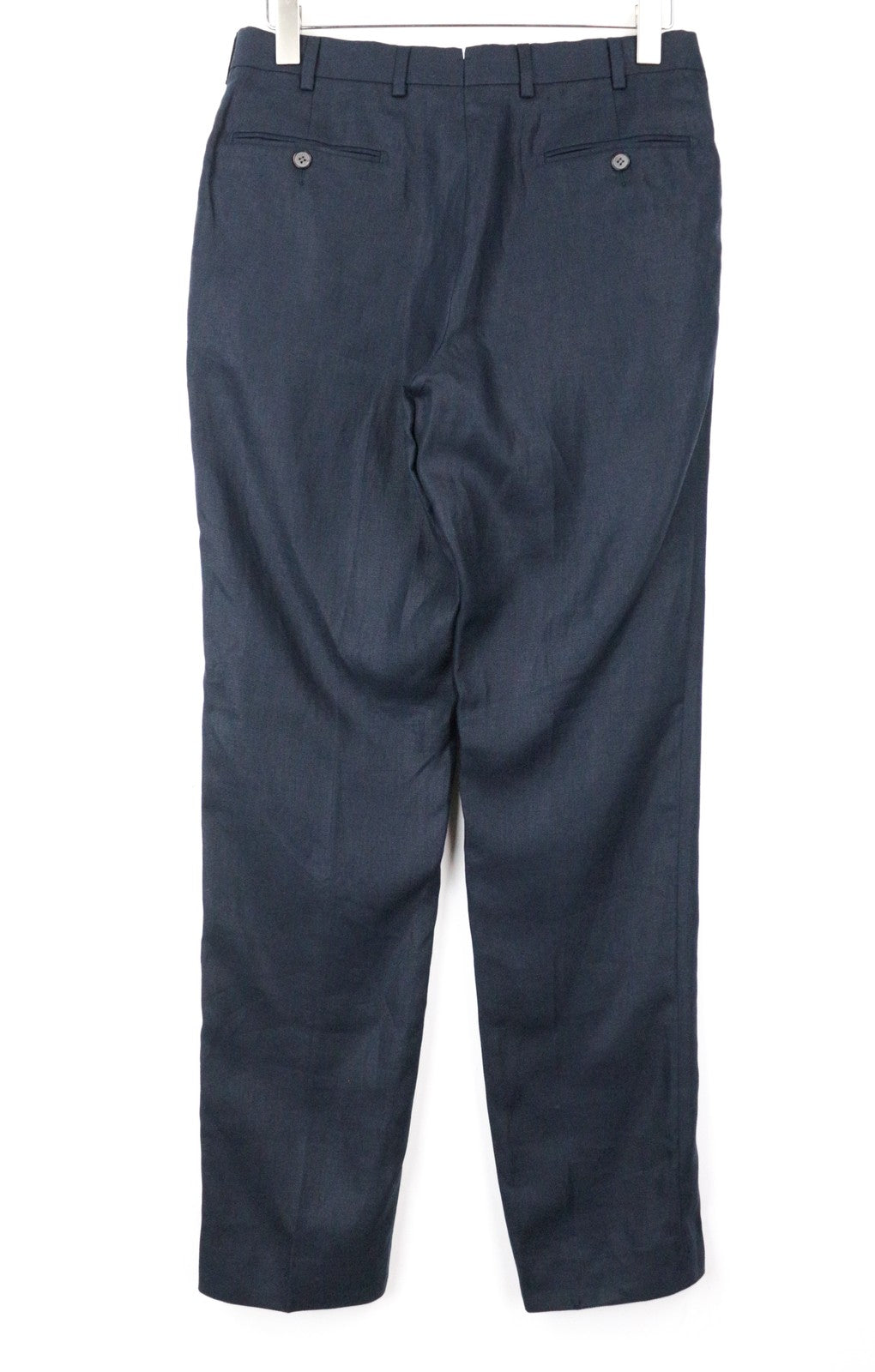 SUITSUPPLY Men Trousers Pure Linen Brescia UK36R Dark Blue Navy Pleated Formal