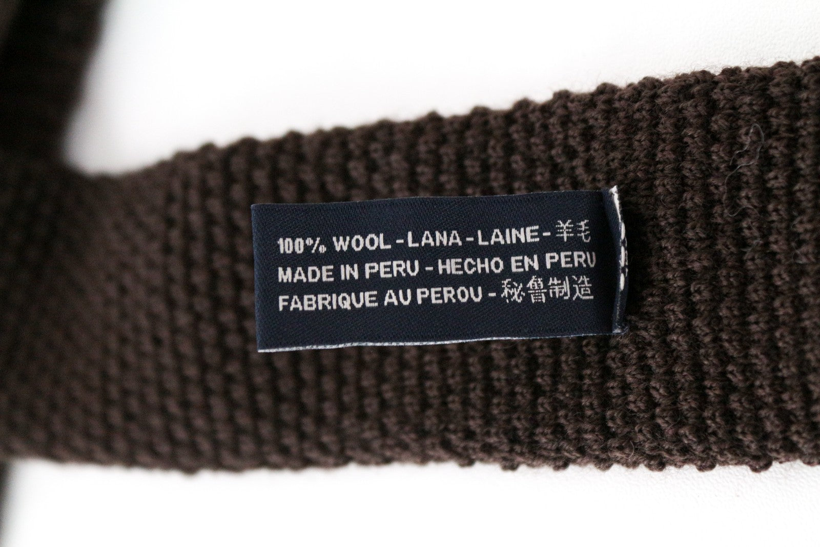 SUITSUPPLY Men Tie ~142 x 6.5 cm Brown Pure Wool Squared-End Knitted Formal