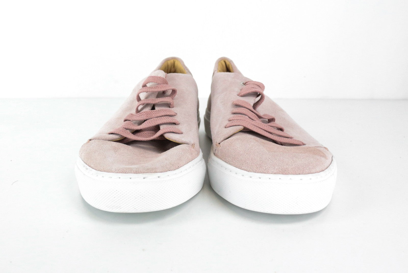 SUITSUPPLY Men Trainers EU41 Pink Leather Suede Low-Top Casual Sneakers