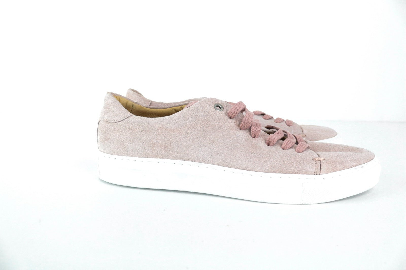 SUITSUPPLY Men Trainers EU41 Pink Leather Suede Low-Top Casual Sneakers