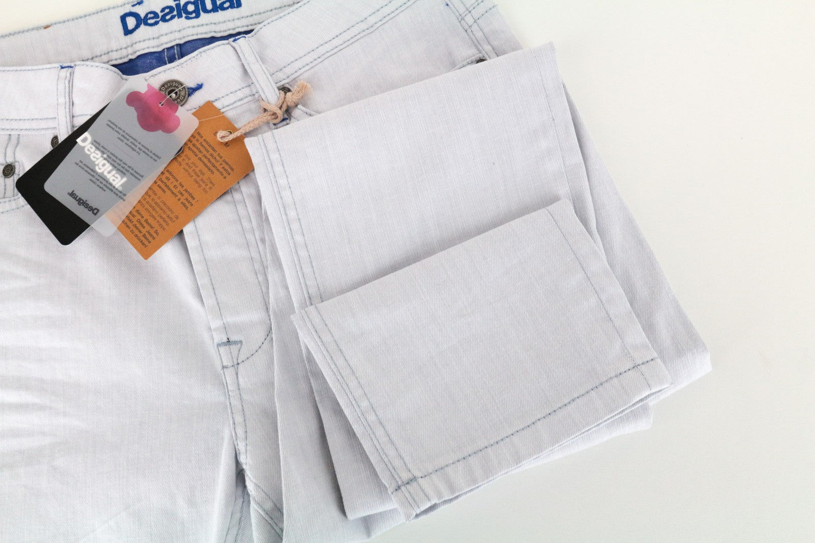 DESIGUAL Lucas Men Jeans UK12 Slim Blue Cotton Stretch