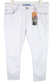 DESIGUAL Lucas Men Jeans UK20 Slim Blue Cotton Stretch