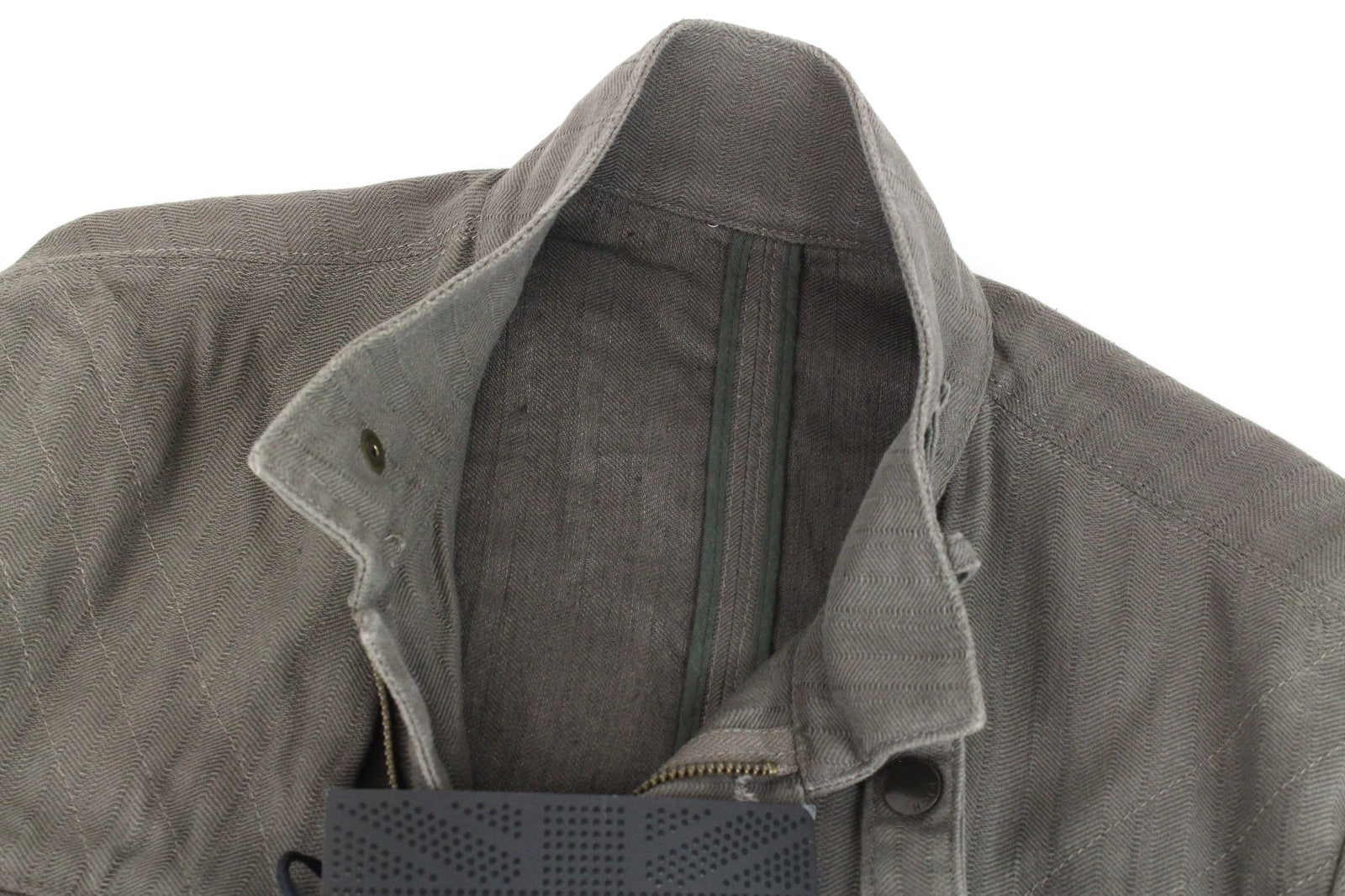 RICHMOND Men Jacket 48 M Brown Linen Cotton Lightweight Zipped Single-Breasted