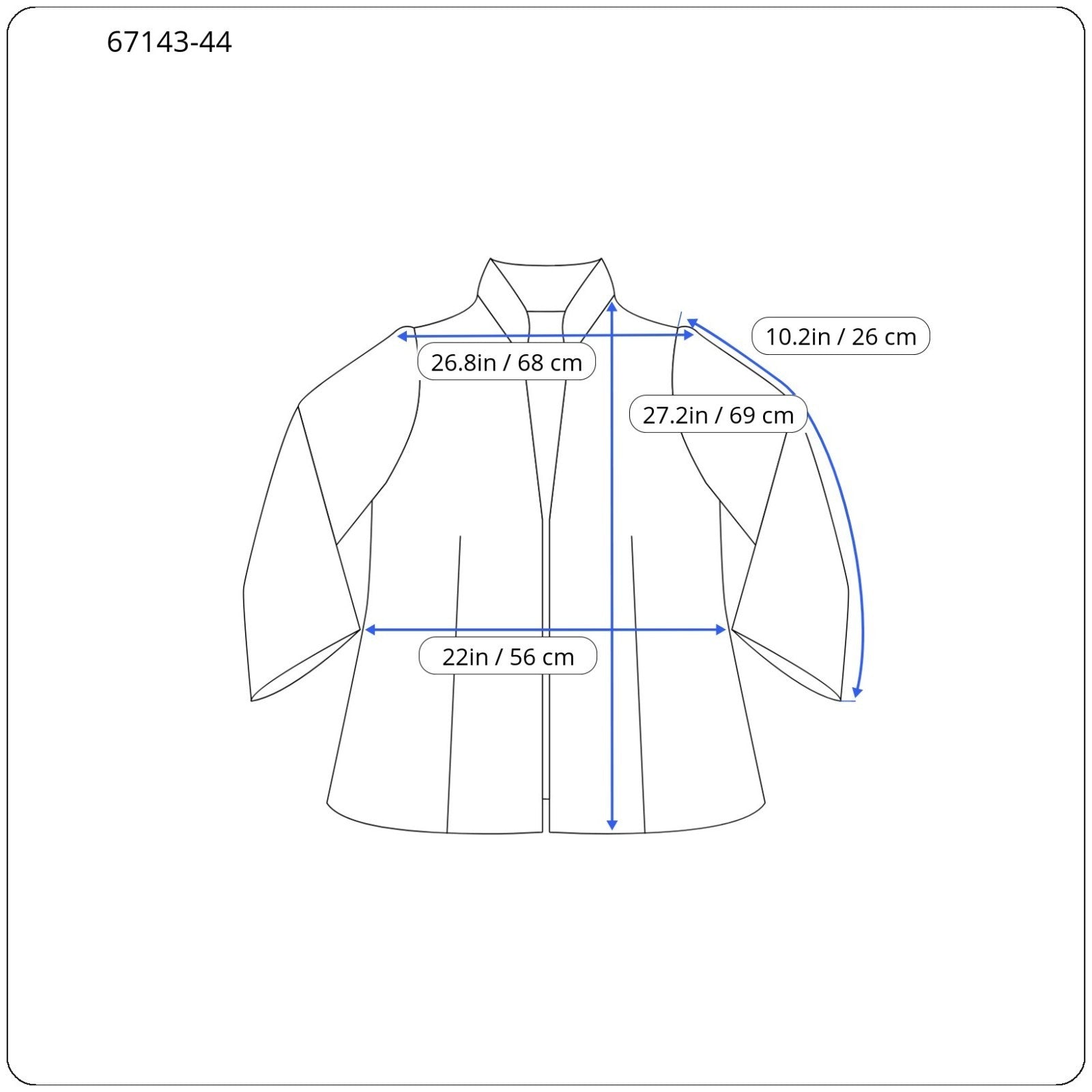 DESIGUAL Women Jacket 40 Blue Wool Blend Checked Short Sleeve Single-Breasted