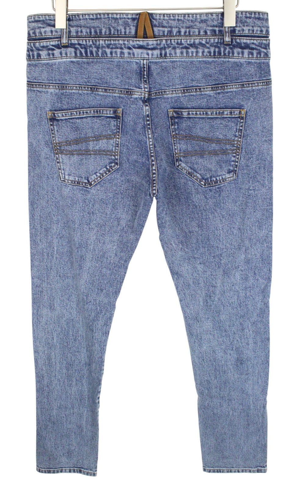 DESIGUAL Coll_Rep Men Jeans W36 Washed Mid-Blue Slim Zipped Classic Stretch