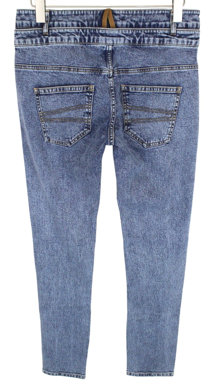 DESIGUAL Coll_Rep Men Jeans W30 Washed Mid-Blue Slim Zipped Classic Stretch
