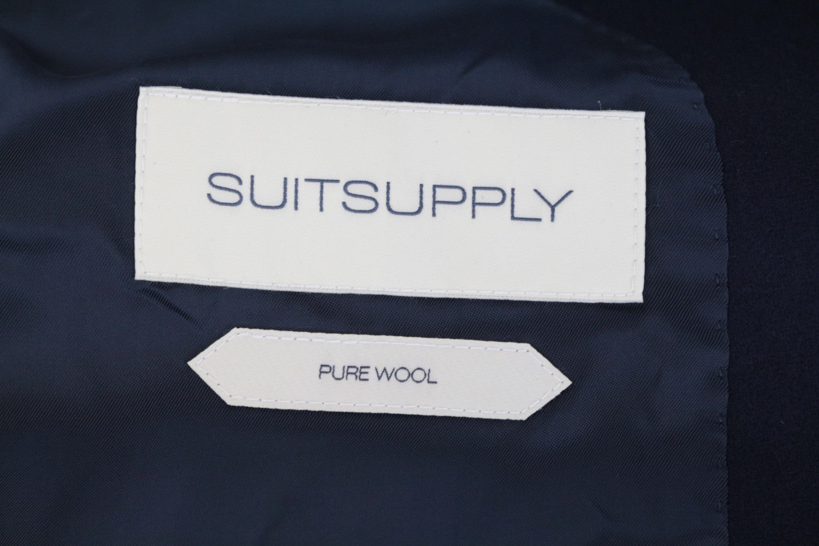 SUITSUPPLY Vicenza Men Coat UK54R Navy Wool Mid-Length Single-Breasted Overcoat