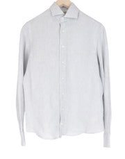 SUITSUPPLY Men Formal Shirt 35/ 13 1/2 /36/ 14 Grey Slim Linen Melange Cutaway