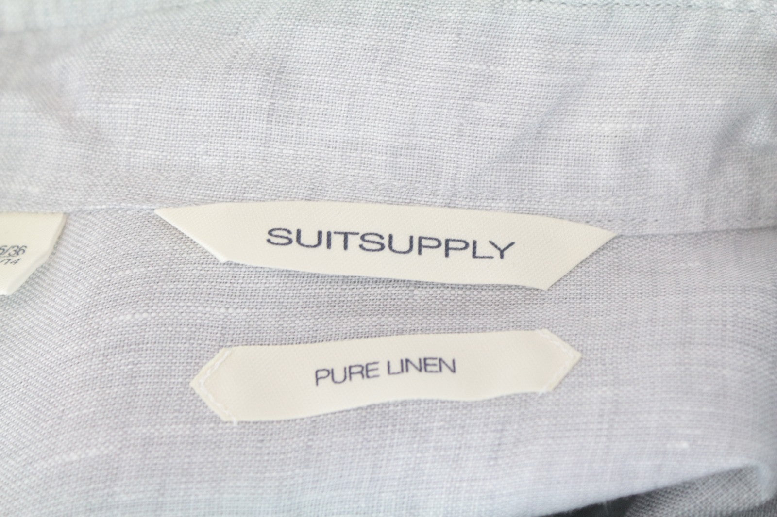 SUITSUPPLY Men Formal Shirt 35/ 13 1/2 /36/ 14 Grey Slim Linen Melange Cutaway