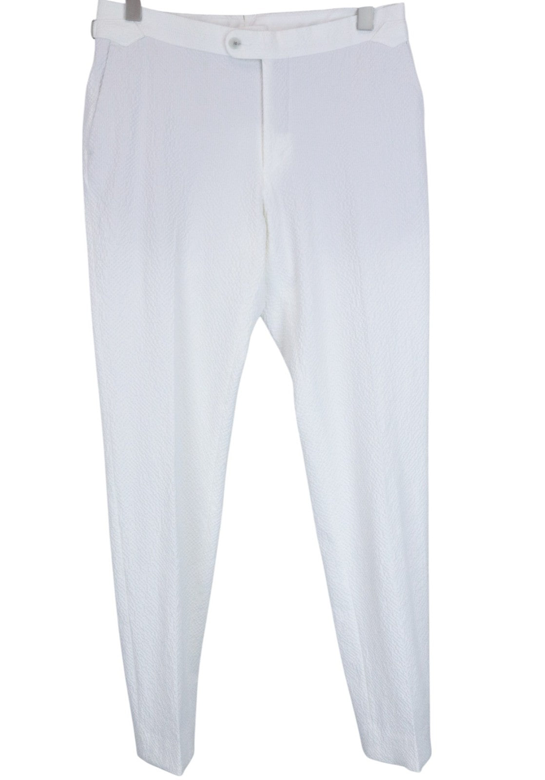 SUITSUPPLY Havana Men Suit UK38R White Slim Seersucker Double-Breasted 2 Piece