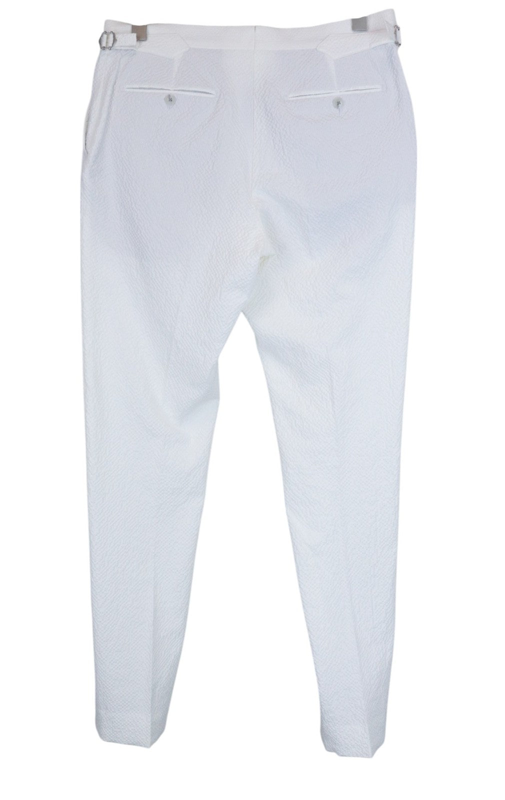 SUITSUPPLY Havana Men Suit UK38R White Slim Seersucker Double-Breasted 2 Piece