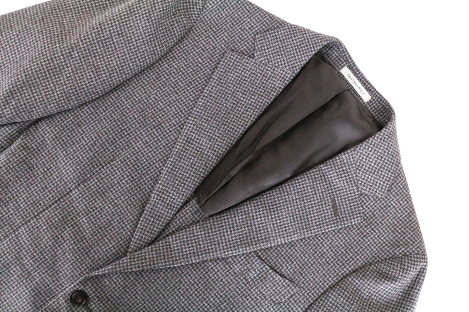 SUITSUPPLY Havana Patch Men Suit UK38R Grey Slim Wool Cashmere Pattern 3 Piece