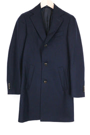 SUITSUPPLY Vicenza Men Coat UK30R Blue Pure Wool Single-Breasted Classic Lined