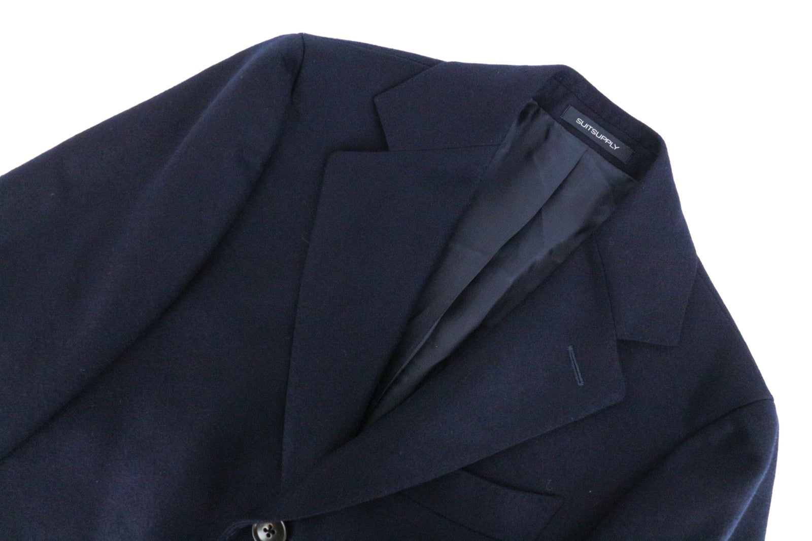 SUITSUPPLY Vicenza Men Coat UK30R Blue Pure Wool Single-Breasted Classic Lined