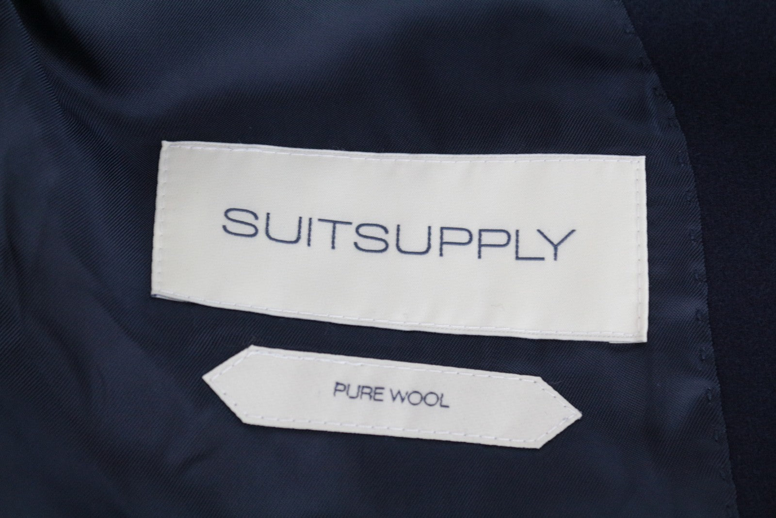 SUITSUPPLY Vicenza Men Coat UK30R Blue Pure Wool Single-Breasted Classic Lined