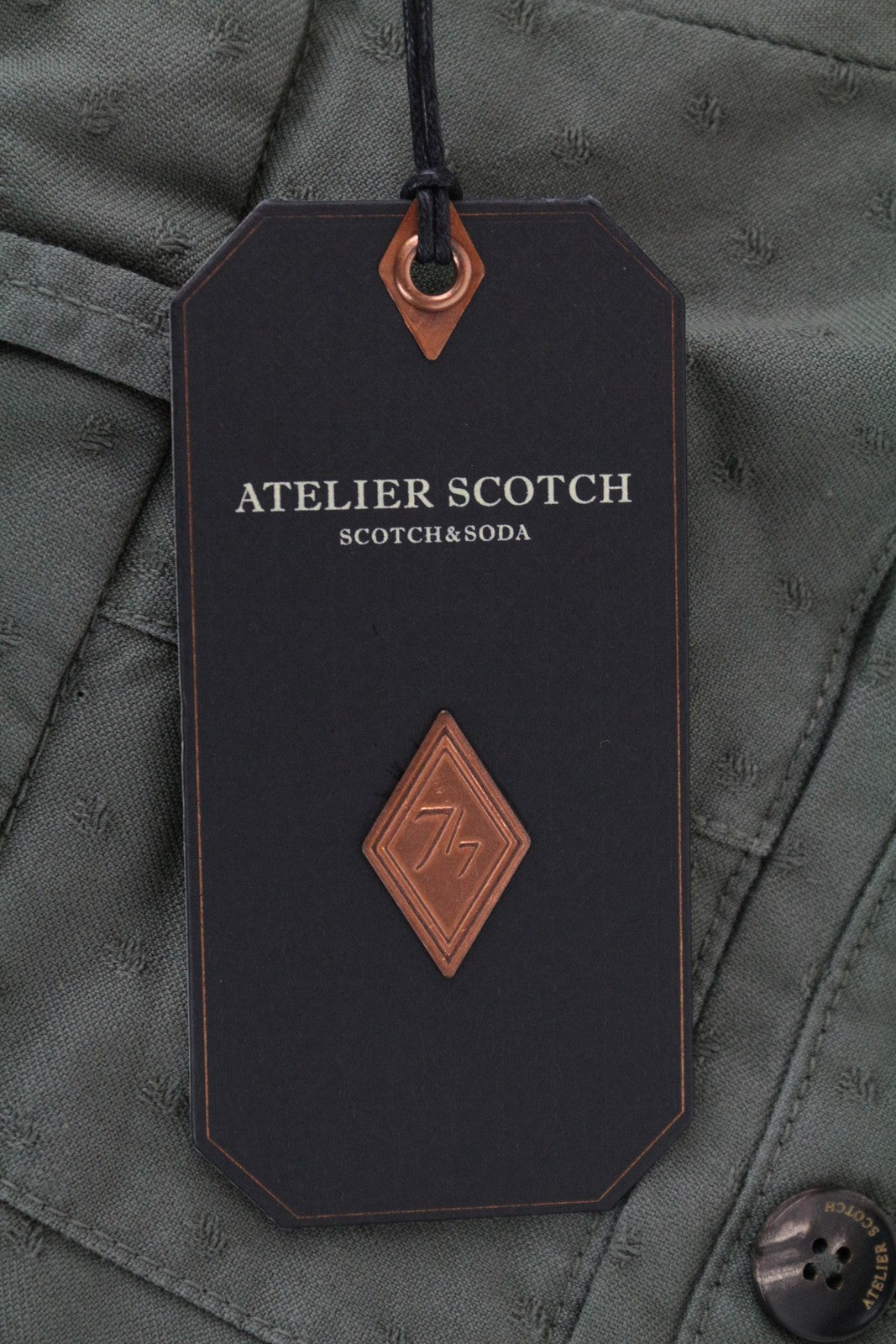 SCOTCH & SODA Atelier Men Trousers ~W35/L30 Green Skinny Patterned Button-Fly